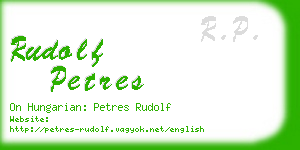 rudolf petres business card